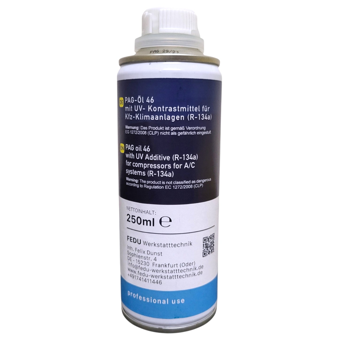 PAG 46 UV Klimakompressor Öl, Klimaanlagen Öl mit UV Kontrastmittel für R134a 250ml