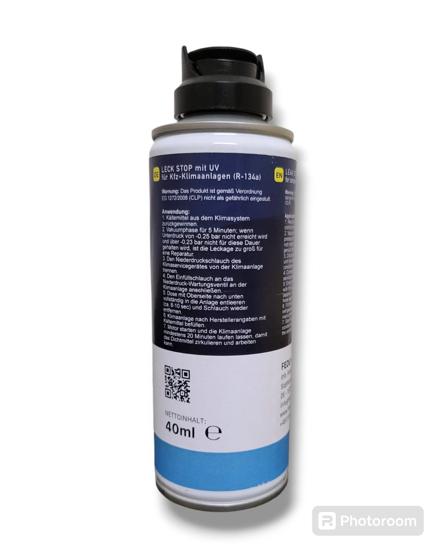 Klimaanlagen Dichtmittel LECK STOP für R134a mit UV Farbstoff