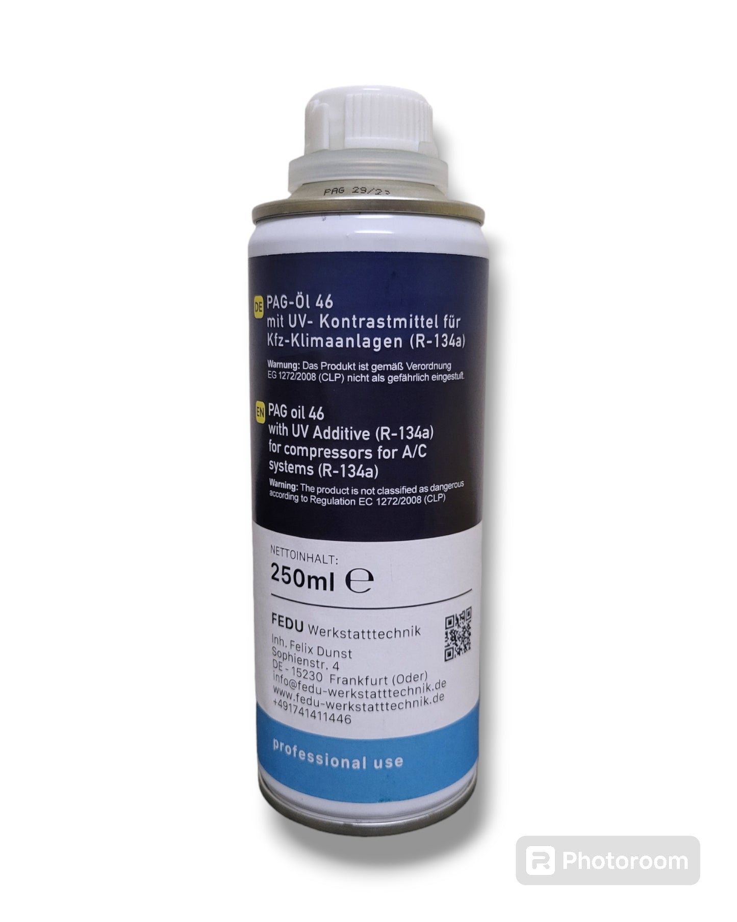 PAG 46 UV Klimakompressor Öl, Klimaanlagen Öl mit UV Kontrastmittel für R134a 250ml