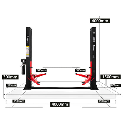 REDATS L-205F Hebebühne Halbautomatik 4,2T 230V – Zweisäulenhebebühne für PKW & Transporter
