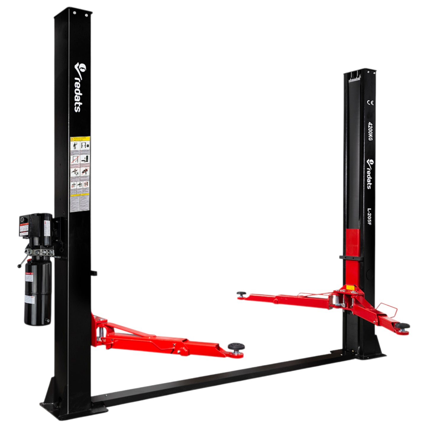 REDATS L-205F Hebebühne Halbautomatik 4,2T 230V – Zweisäulenhebebühne für PKW & Transporter