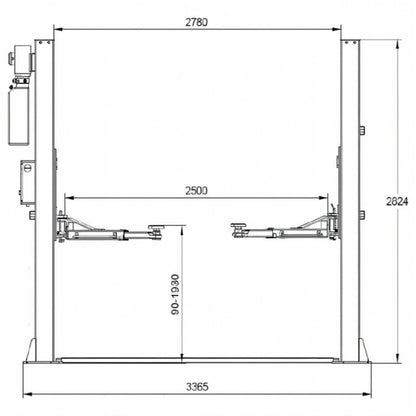 Elektrohydraulische 4,0T Hebebühne Automatik 380V Redats L-220 - Komplettpaket!