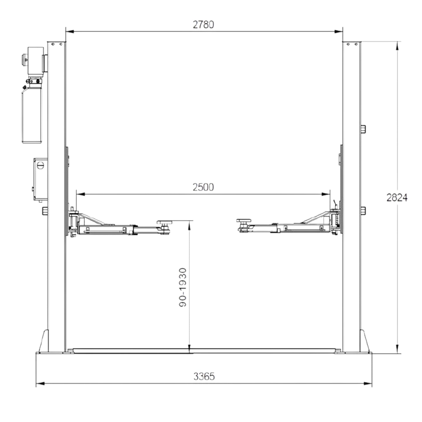 Elektrohydraulische 4,0T Hebebühne Automatik 380V Redats L-220 - Komplettpaket!