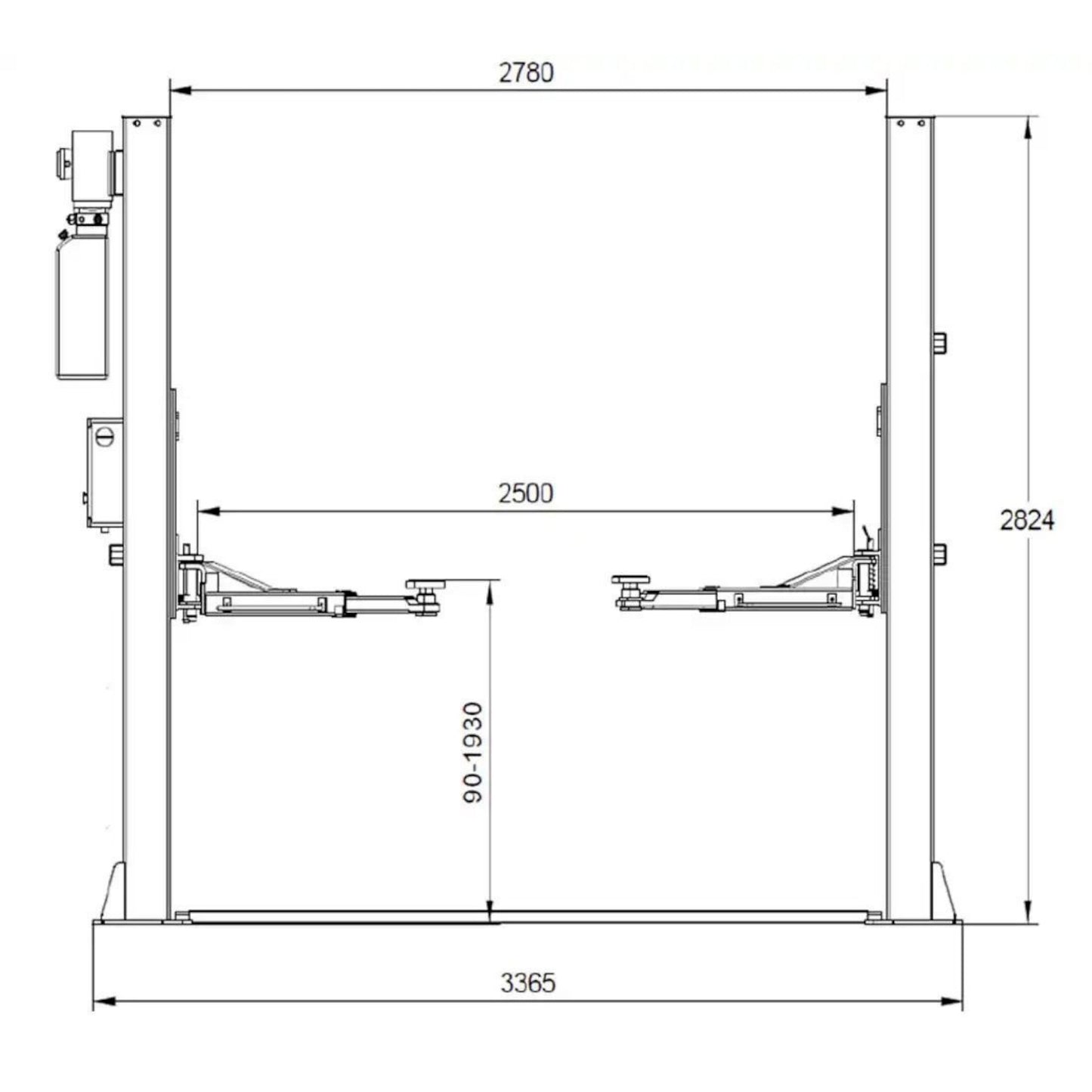 Elektrohydraulische 4,0T Hebebühne Automatik 230V Redats L-220F - Komplettpaket!