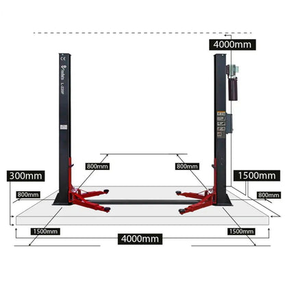 Elektrohydraulische 4,0T Hebebühne Automatik 230V Redats L-220F - Komplettpaket!
